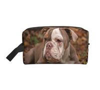 Trousse de Maquillage de Voyage Grande capacité pour Femme Motif Chiot Bouledogue américain