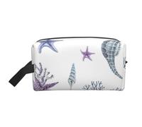 Trousse de Maquillage de Voyage Grande capacité pour Femme, Motif Hippocampe, Corail, étoile de mer, été