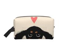Trousse de Maquillage de Voyage Grande capacité pour Femme, Motif Teckel et Chiot