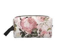 Trousse de Maquillage de Voyage Grande capacité Style Vintage Shabby Chic avec Roses Roses sépia