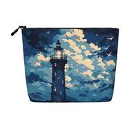 Trousse de Maquillage de Voyage Grande capacité Tower of Darkness pour Femme, Trousse de Maquillage Portable à Fermeture éclair, imperméable et Imitation Chanvre, Simple épaisseur