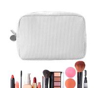 Trousse de maquillage de voyage - Grande trousse de maquillage ouverte - Trousse de toilette avec fermeture éclair - Trousse de voyage esthétique pour femme, gym, camping, plage, école, Noir , Refer