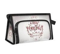Trousse de maquillage de voyage Happy Christmas pour femmes, hommes, enfants, filles, garçons, Nouvel An, trousse de toilette, trousse de toilette, trousse de douche, organisateur, couleur, L,