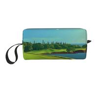 Trousse de maquillage de voyage imprimée pour terrain de golf - Trousse de maquillage portable pour femme, blanc, Taille unique, Trousse de maquillage