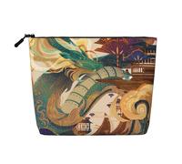 Trousse de maquillage de voyage Joyful Dragon grande capacité pour femme, trousse de maquillage portable à fermeture éclair, imperméable et imitation chanvre, simple épaisseur, pochette de rangement p