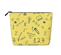 Trousse de maquillage de voyage Math grande capacité pour femme, trousse de maquillage portable à fermeture éclair, imperméable et imitation chanvre, simple épaisseur, pochette de rangement pour cosmé