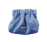 Trousse de maquillage de voyage Mini trousse de maquillage portable Petit sac divers sac de douche avec cordon de serrage Miss, bleu, 16X10X4CM