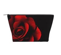 Trousse de maquillage de voyage motif tigre à rayures camouflage Trapèze Trousse de maquillage Trousse de toilette Organiseur pour femme, Motif roses - Rouge, One Size, Trousse de maquillage