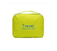 Trousse de maquillage de voyage pliable et étanche pour homme et femme - Trousse de toilette à suspendre pour salle de bain, Vert, 1PCS