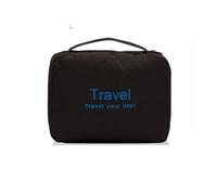 Trousse de maquillage de voyage pliable et étanche pour homme et femme - Trousse de toilette à suspendre pour salle de bain, Noir , 1PCS