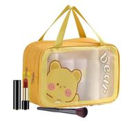Trousse de maquillage de voyage - Plusieurs compartiments - Organiseur de maquillage - Organiseur de rangement étanche pour shampooing, vacances en plein air, camping, Jaune, Refer to description
