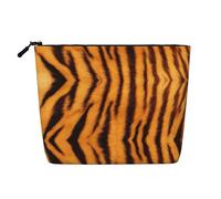 Trousse de maquillage de voyage polyvalente à motif rayé Tigre, idéale pour les routines quotidiennes et les voyages d'affaires, Noir , Taille unique, Trousse de toilette