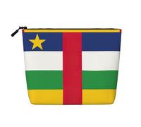 Trousse de maquillage de voyage polyvalente avec drapeau de l'Afrique centrale, idéale pour les routines quotidiennes et les voyages d'affaires, Noir , Taille unique, Trousse de toilette