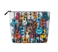 Trousse de maquillage de voyage polyvalente avec fermeture éclair pour guitares acoustiques et guitares, Noir , Taille unique, Trousse de toilette