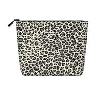 Trousse de maquillage de voyage polyvalente avec imprimé léopard noir, idéale pour les routines quotidiennes et les voyages d'affaires, Noir , Taille unique, Trousse de toilette