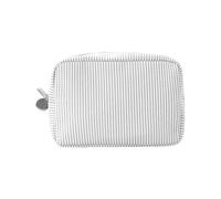 Trousse de maquillage de voyage portable à rayures pour soins de la peau, petite trousse à fermeture éclair, jolie trousse de toilette, porte-monnaie, Noir