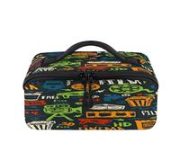 Trousse de maquillage de voyage portable avec symboles du film, pochette étanche, trousse de toilette ouverte plate, articles de toilette, organisateur de voyage pour femmes et hommes