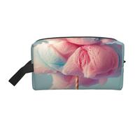 Trousse de maquillage de voyage portable de grande capacité avec imprimé barbe à papa - Trousse de toilette pour femme, blanc, Taille unique, Trousse de maquillage