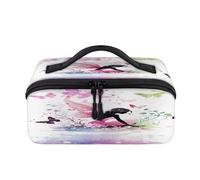 Trousse de maquillage de voyage portable et étanche avec motif papillons, fleurs, fées, trousse de toilette ouverte, trousse de toilette pour homme et femme