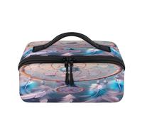 Trousse de maquillage de voyage portable étanche avec attrape-rêves - Trousse de toilette ouverte plate - Organiseur de voyage pour femme et homme