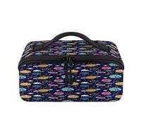 Trousse de maquillage de voyage portable galaxie espace solaire étoile étanche trousse de toilette ouverte plate articles de toilette cosmétiques organisateur de voyage pour homme et femme