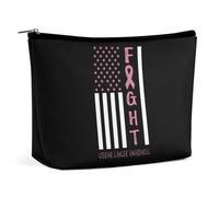 Trousse de maquillage de voyage portable pour femmes, trousse de toilette de grande capacité, trousse de rangement pour femmes, trousse de soutien pour les combattants du cancer du sein, trousse de se