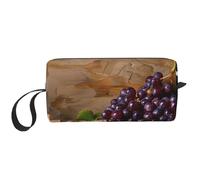 Trousse de maquillage de voyage pour femme avec bouchon en liège et raisin, blanc, Taille unique, Trousse de maquillage