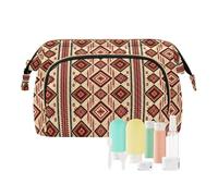 Trousse de maquillage de voyage pour femme du sud-ouest tribal abstrait avec fermeture éclair sans couture pour porte-monnaie pour organisateur de cosmétiques
