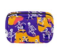 Trousse de maquillage de voyage pour femme, grande capacité, pochette à grande ouverture, accessoires de toilette, pinceaux, chat amusant qui chevauche un requin, Multicolore 20., Taille unique