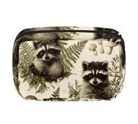 Trousse de maquillage de voyage pour femme, grande capacité, pochette à grande ouverture, accessoires de toilette, pinceaux, chat amusant qui chevauche un requin, Multicolore 10., Taille unique