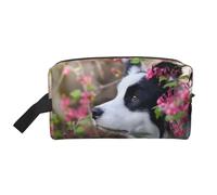 Trousse de Maquillage de Voyage pour Femme, Motif Animal Border Collie, Mignon Chien, Grande capacité