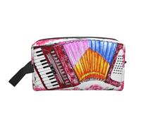Trousse de Maquillage de Voyage pour Femme, Motif Aquarelle, Motif Fleur accordéon, Rose, Grande capacité