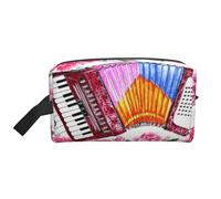 Trousse de Maquillage de Voyage pour Femme, Motif Aquarelle, Motif Fleur accordéon, Rose, Grande capacité