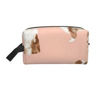 Trousse de Maquillage de Voyage pour Femme, Motif Berger Australien Rouge Merle, Rose, Grande capacité