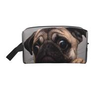 Trousse de Maquillage de Voyage pour Femme, Motif Carlin Gourmand et drôle, Grande capacité