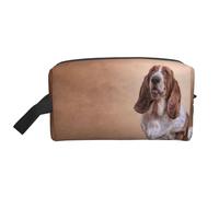 Trousse de Maquillage de Voyage pour Femme, Motif Chien Basset Hound, Grande capacité