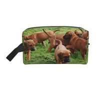 Trousse de Maquillage de Voyage pour Femme, Motif Chiens de Rhodesian Ridgeback, Chiots, Animaux de Compagnie, Grande capacité