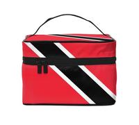 Trousse de maquillage de voyage pour femme Motif drapeau de Trinité-et-Tobago 22,9 x 16,5 x 15,7 cm Grande capacité, noir, One Size