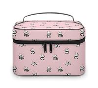 Trousse de Maquillage de Voyage pour Femme, Motif Pandas Amusants et Mignons, Grande Trousse de Toilette étanche avec poignée, Organiseur de cosmétiques, boîte de Maquillage Portable pour fête de ma