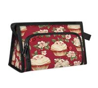 Trousse de maquillage de voyage pour femmes et hommes, cerises, fleurs, muffins, cosmétiques, trousse de toilette personnelle, sac de douche, organisateur, couleur, L, organisateur de sacs, Couleur,