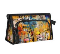 Trousse de maquillage de voyage pour femmes et hommes, graffiti, griffonnage, art coloré, trousse de toilette, trousse de douche, organisateur, couleur, L, Organiseur de sac