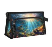 Trousse de maquillage de voyage pour femmes et hommes, océans tropicaux, monde sous-marin, trousse de toilette, trousse de douche, organisateur, couleur, L, Organiseur de sac