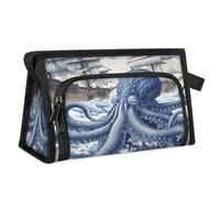 Trousse de maquillage de voyage pour femmes et hommes, océans, voilier, pieuvre, trousse de toilette, trousse de douche, organisateur, couleur, L, Organiseur de sac