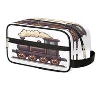 Trousse de maquillage de voyage pour femmes, hommes, enfants, filles, garçons, dessin animé, vieux train, trousse de toilette, trousse de toilette, organisateur d'articles de toilette, trousse de