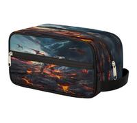 Trousse de maquillage de voyage pour femmes, hommes, enfants, filles, garçons, dinosaure T-Rex, trousse de toilette, trousse de toilette, organisateur de produits de toilette, couleur, Taille unique,