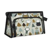Trousse de maquillage de voyage pour femmes, hommes, enfants, filles, garçons, motif hibou mignon, multifonction, trousse de toilette, articles de toilette, trousse de douche, organisateur, couleur,