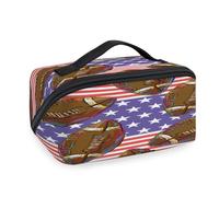 Trousse de maquillage de voyage pour femmes, hommes, filles, garçons, drapeau des États-Unis, trousse de toilette, trousse de toilette portable, organisateur de produits de toilette