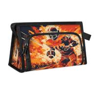 Trousse de maquillage de voyage pour femmes hommes footballeur américain sac de lavage cosmétique sac de toilette trousse de toilette sac de douche organisateur, couleur, L, organisateur de sac,