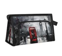 Trousse de maquillage de voyage pour femmes hommes Royaume-Uni Thème Londres Paysage de rue Trousse de toilette Trousse de toilette Organisateur de sac de douche, Couleur, L, Organisateur de sac,