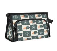 Trousse de maquillage de voyage pour homme et femme - Imprimé hérisson mignon - Trousse de toilette - Trousse de toilette - Trousse de douche, couleur, L, Organiseur de sac
